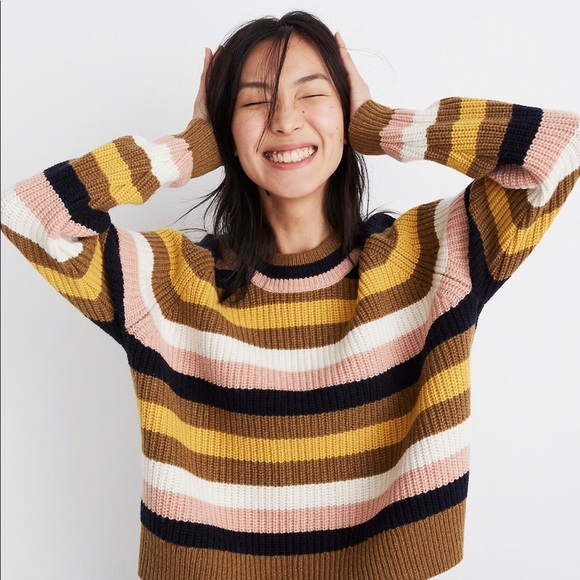 Madewell Sweaters - Madewell Striped Tilden Sweater 🧶